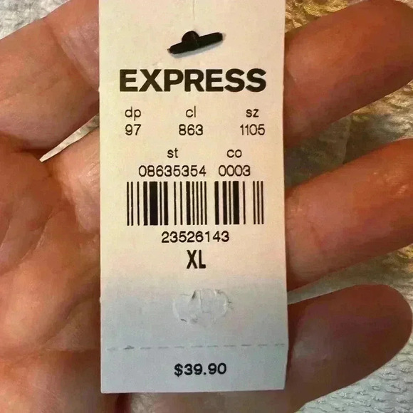 NWT Express Women's Sz XL Zip Back Peplum Tank White - Picture 3 of 5